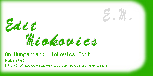 edit miokovics business card